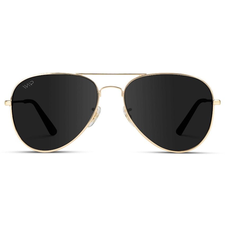 MAXWELL Polarized Unisex Aviator Sunglasses Gold Frame by WMP Eyewear