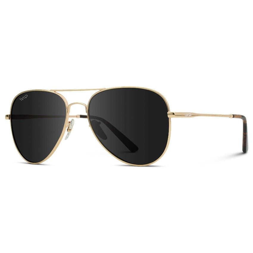 MAXWELL Polarized Unisex Aviator Sunglasses Gold Frame by WMP Eyewear