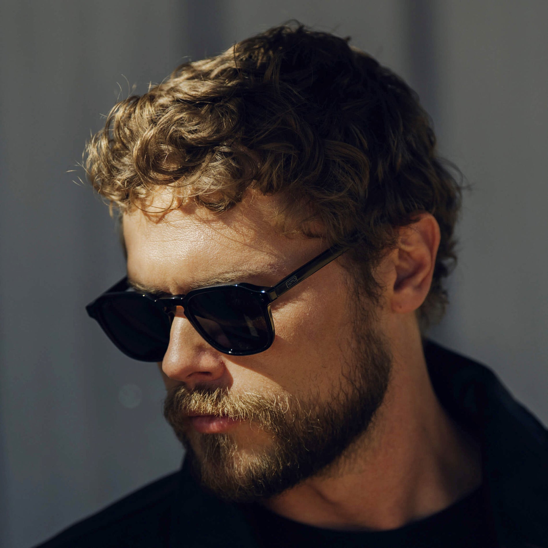 FRANCIS Men's Square Modern Retro Sunglasses in Triple Black by WMP Eyewear