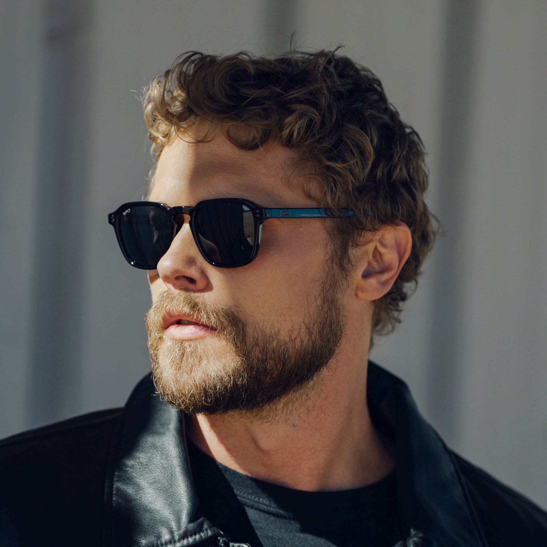 FRANCIS Men's Square Modern Retro Sunglasses in Triple Black by WMP Eyewear
