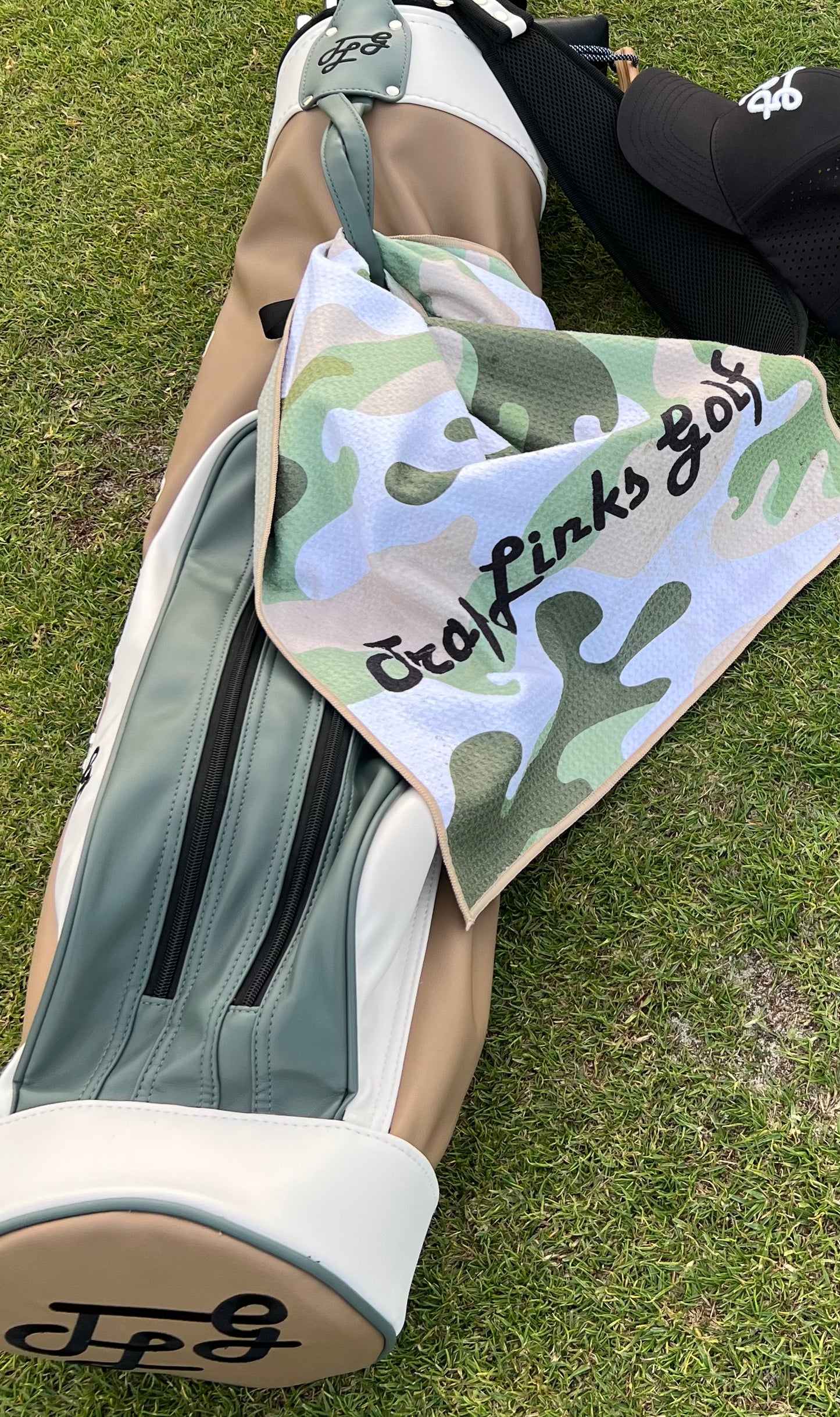 Trap Links Golf Logo Camo Recycled Waffle Towel