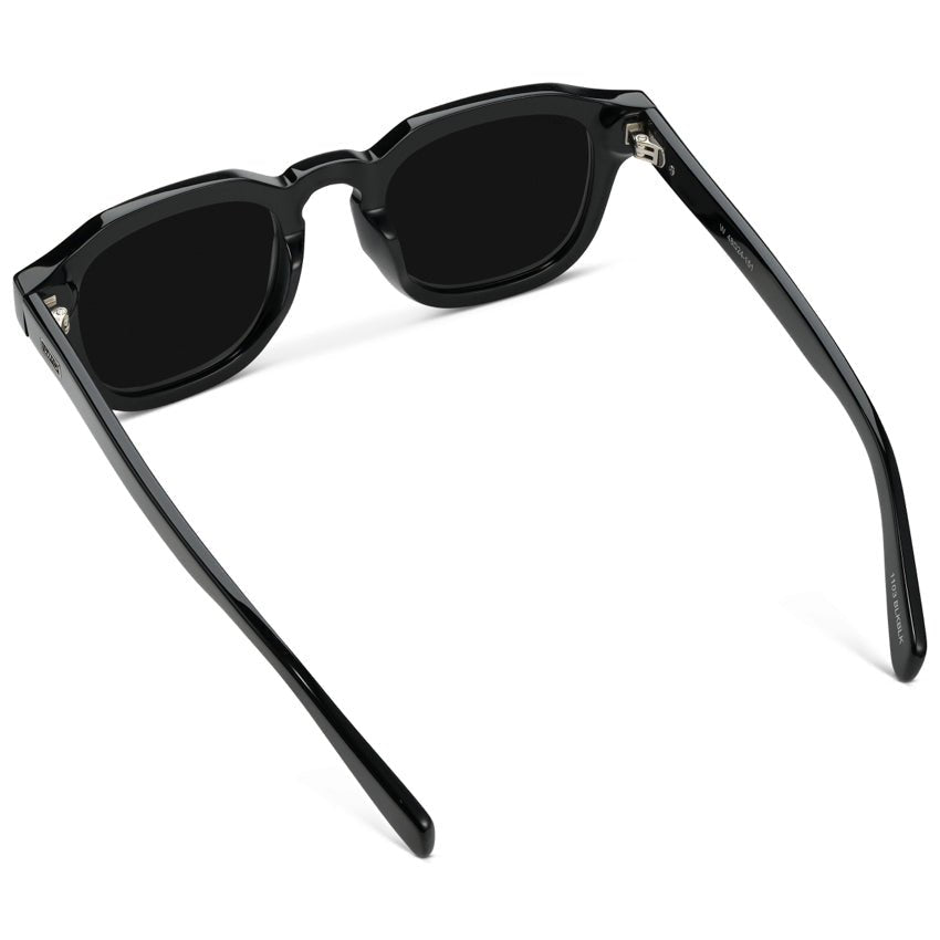 NELSON Retro Thick Framed Polarized Men's Sunglasses Triple Black by WMP Eyewear
