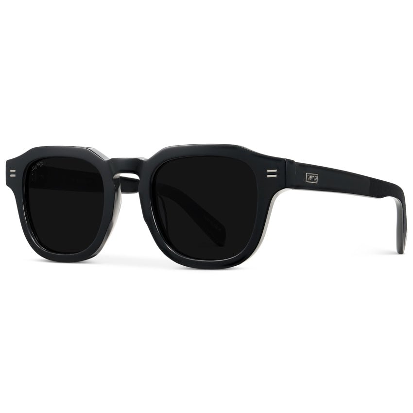 NELSON Retro Thick Framed Polarized Men's Sunglasses Triple Black by WMP Eyewear