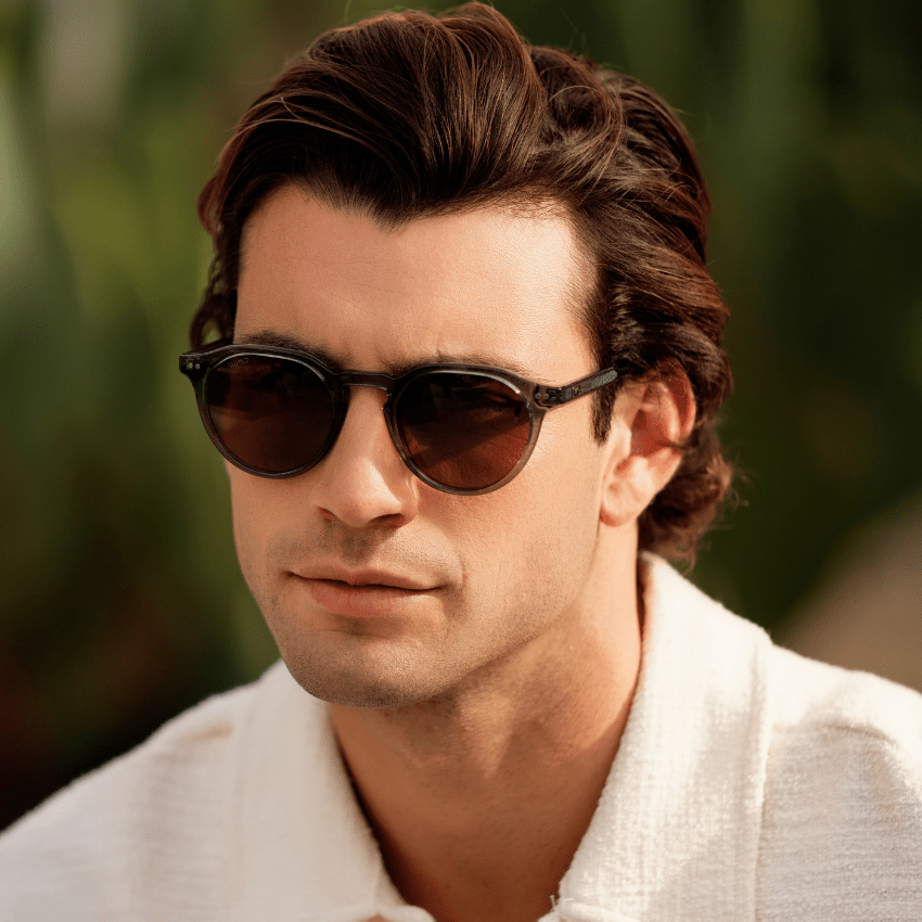 RALPH Rounded Polarized Men's Sunglasses in Crystal Stone Blue by WMP Eyewear