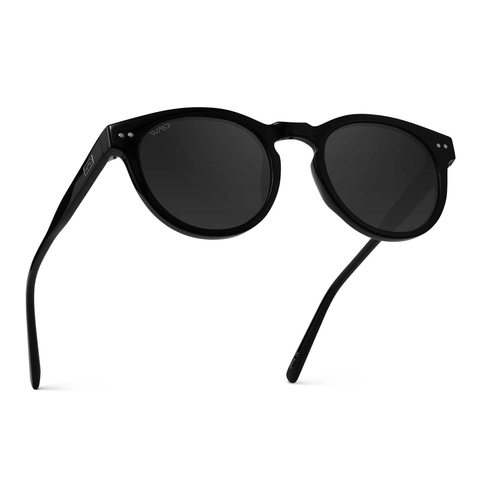 TATE Retro Round Unisex Sunglasses in Black by WMP Eyewear