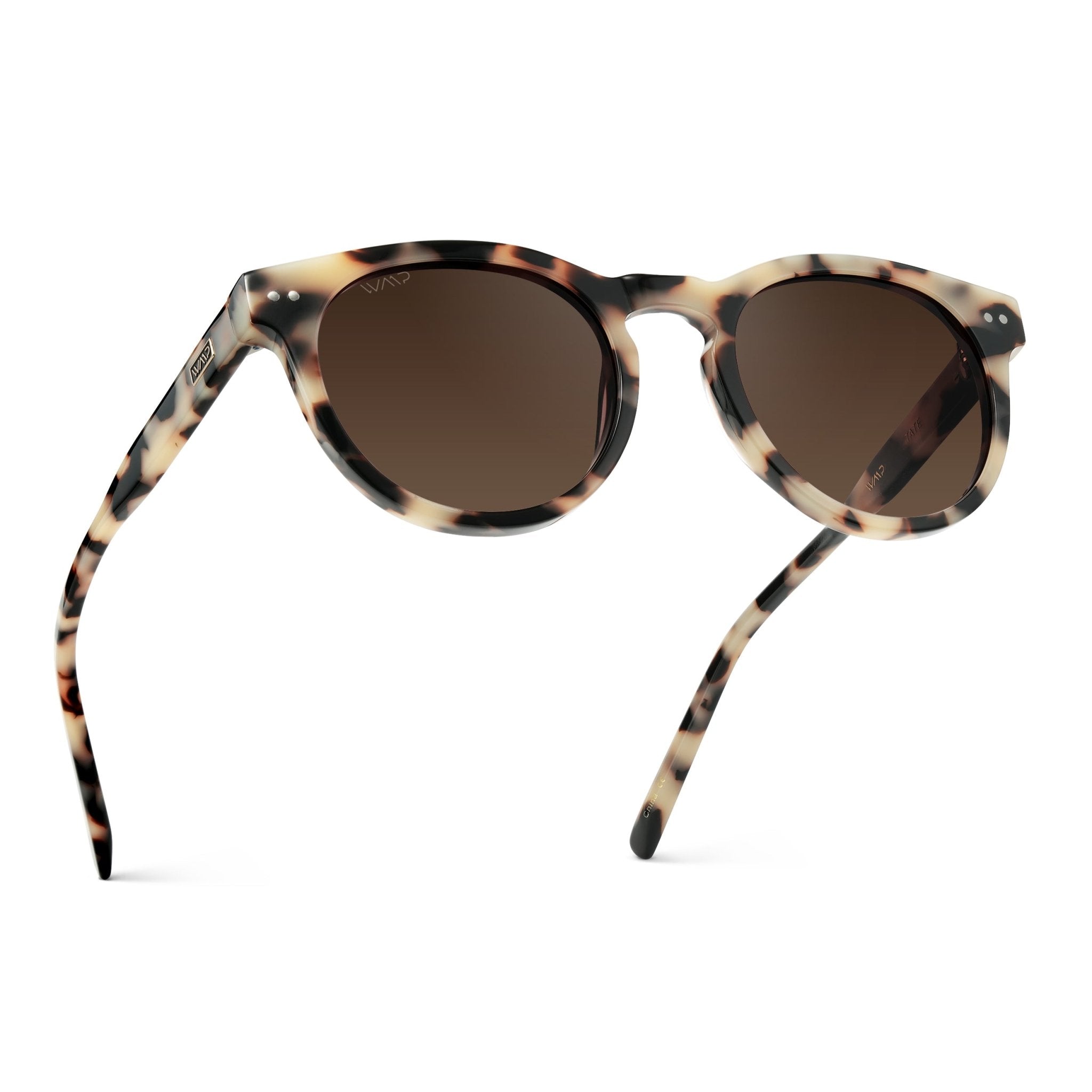 TATE Retro Round Unisex Sunglasses in Beige Tortoise by WMP Eyewear