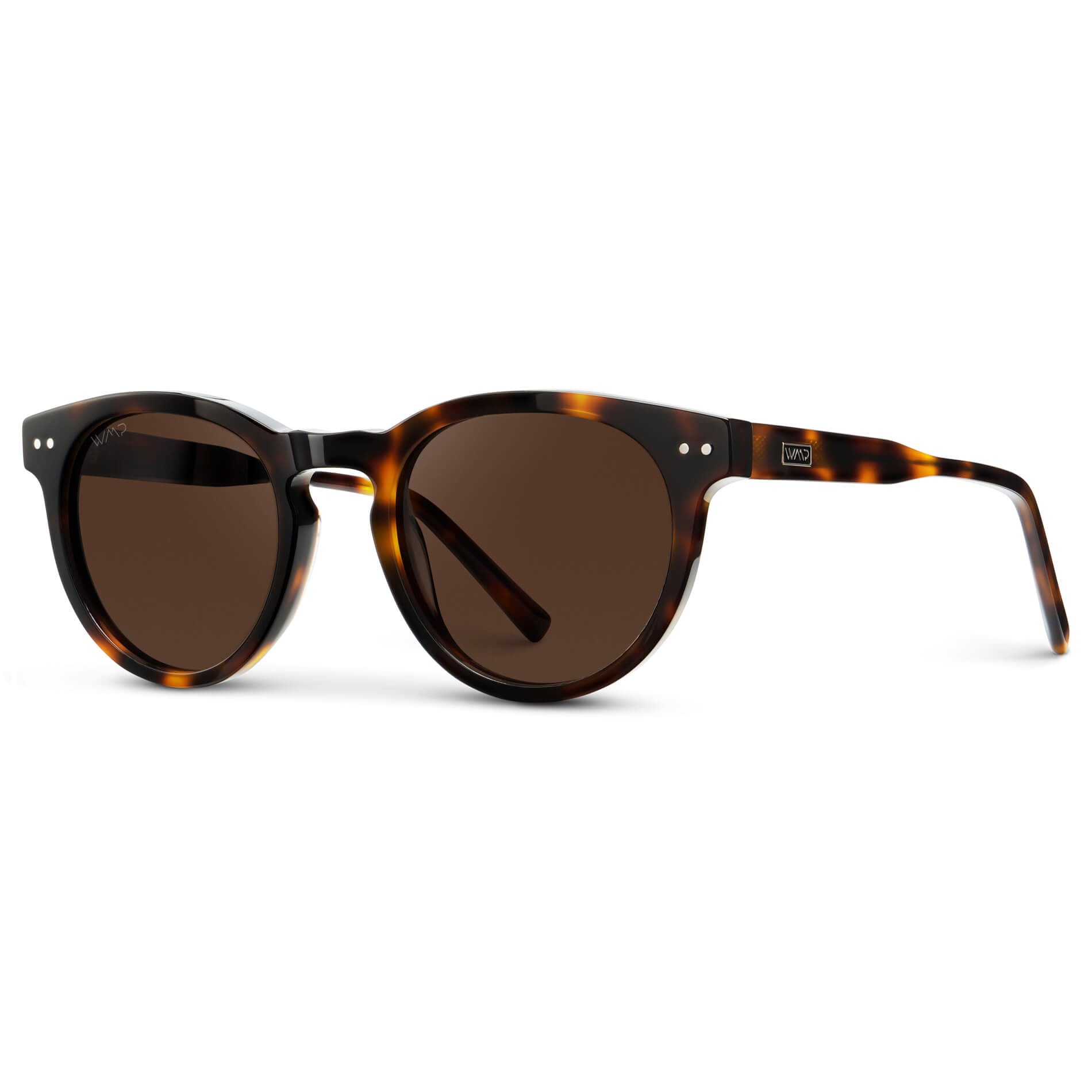 TATE Retro Round Unisex Sunglasses in Brown Tortoise by WMP Eyewear
