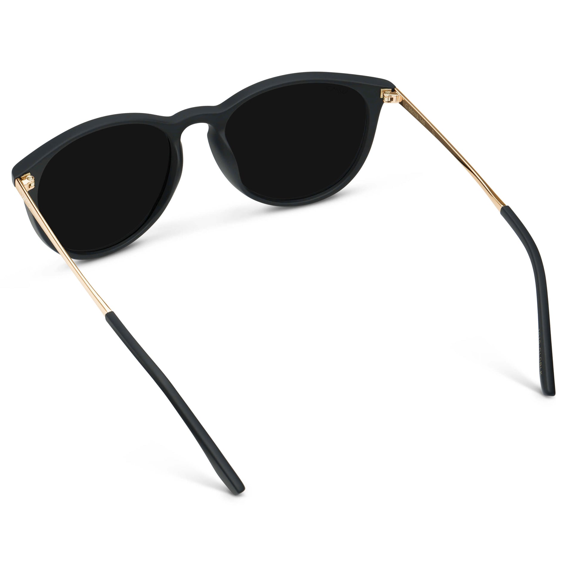 DREW Round Polarized Women's Sunglasses in Black/Gold by WMP Eyewear