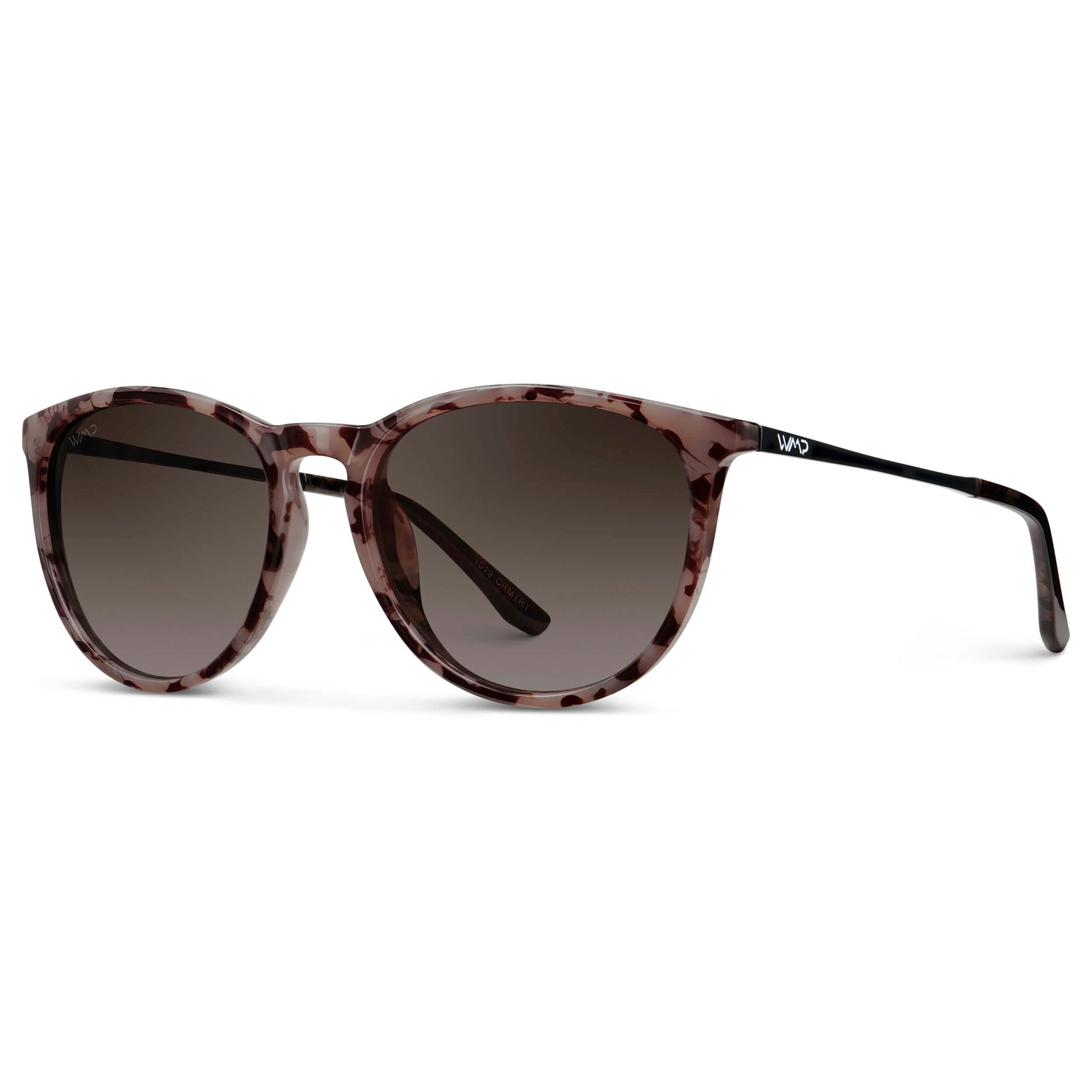 DREW Round Polarized Women's Sunglasses in Blush Pink Tortoise by WMP Eyewear