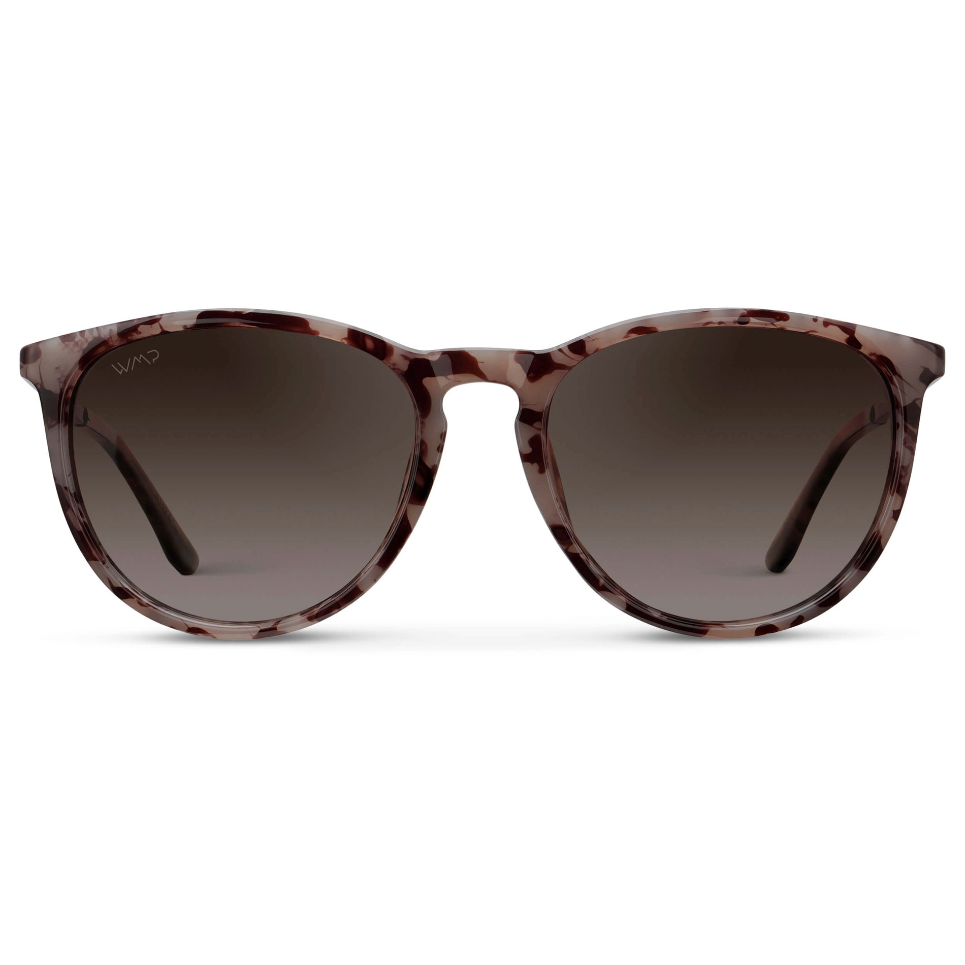 DREW Round Polarized Women's Sunglasses in Blush Pink Tortoise by WMP Eyewear