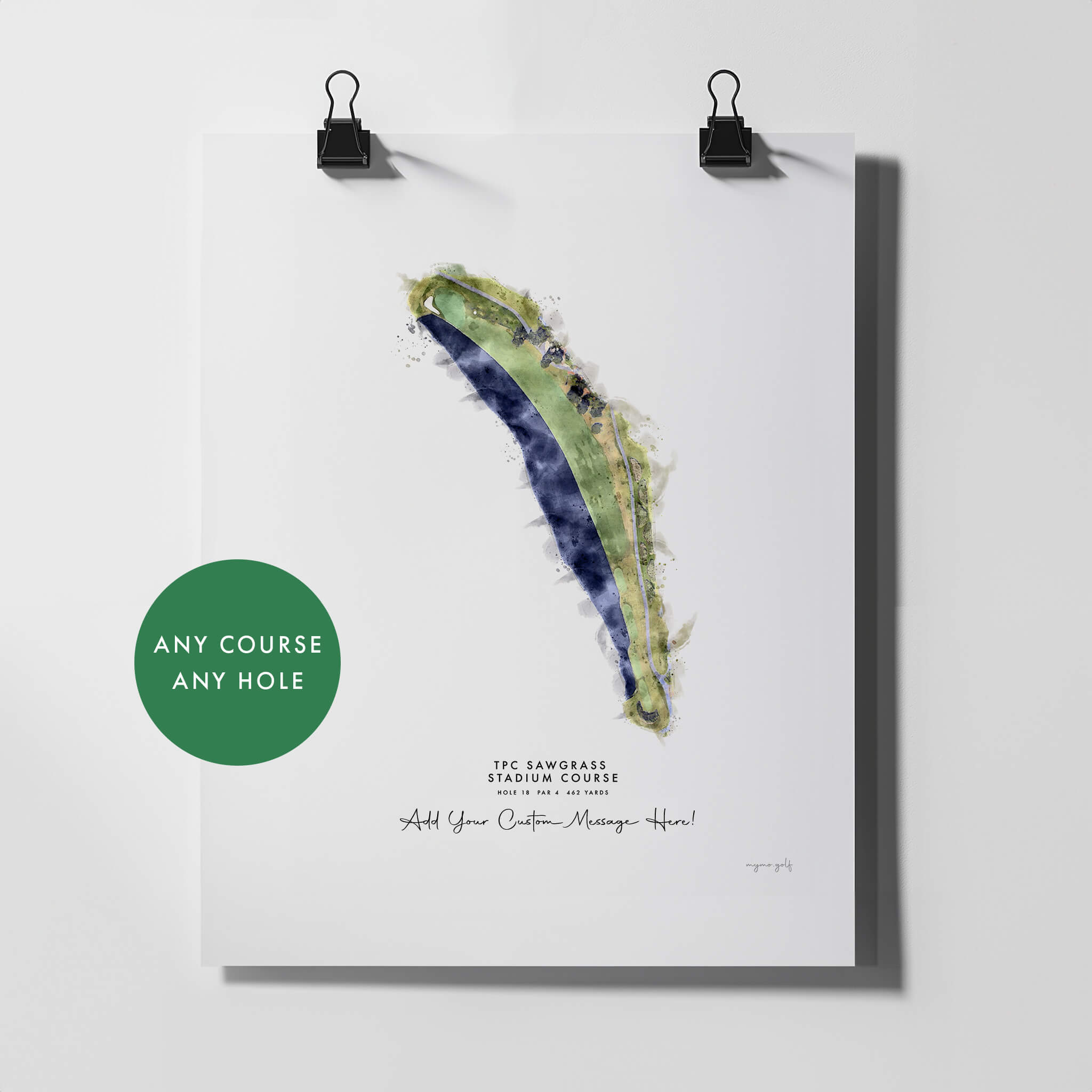 Custom Golf Artwork – Personalised Print of Any Golf Course and Hole
