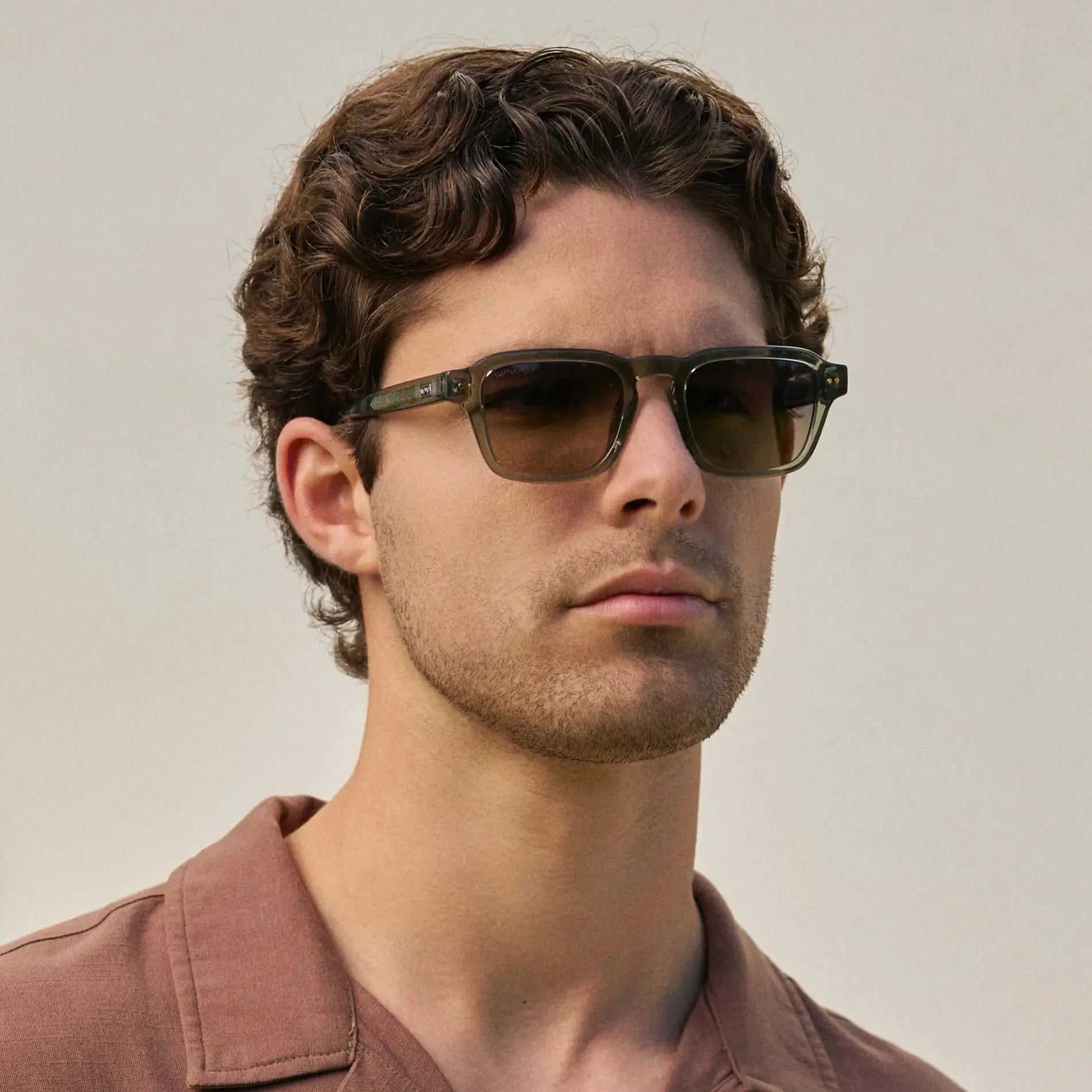 MORRIS Rectangular Polarised Sunglasses for Men Sage Green l WMP Eyewear