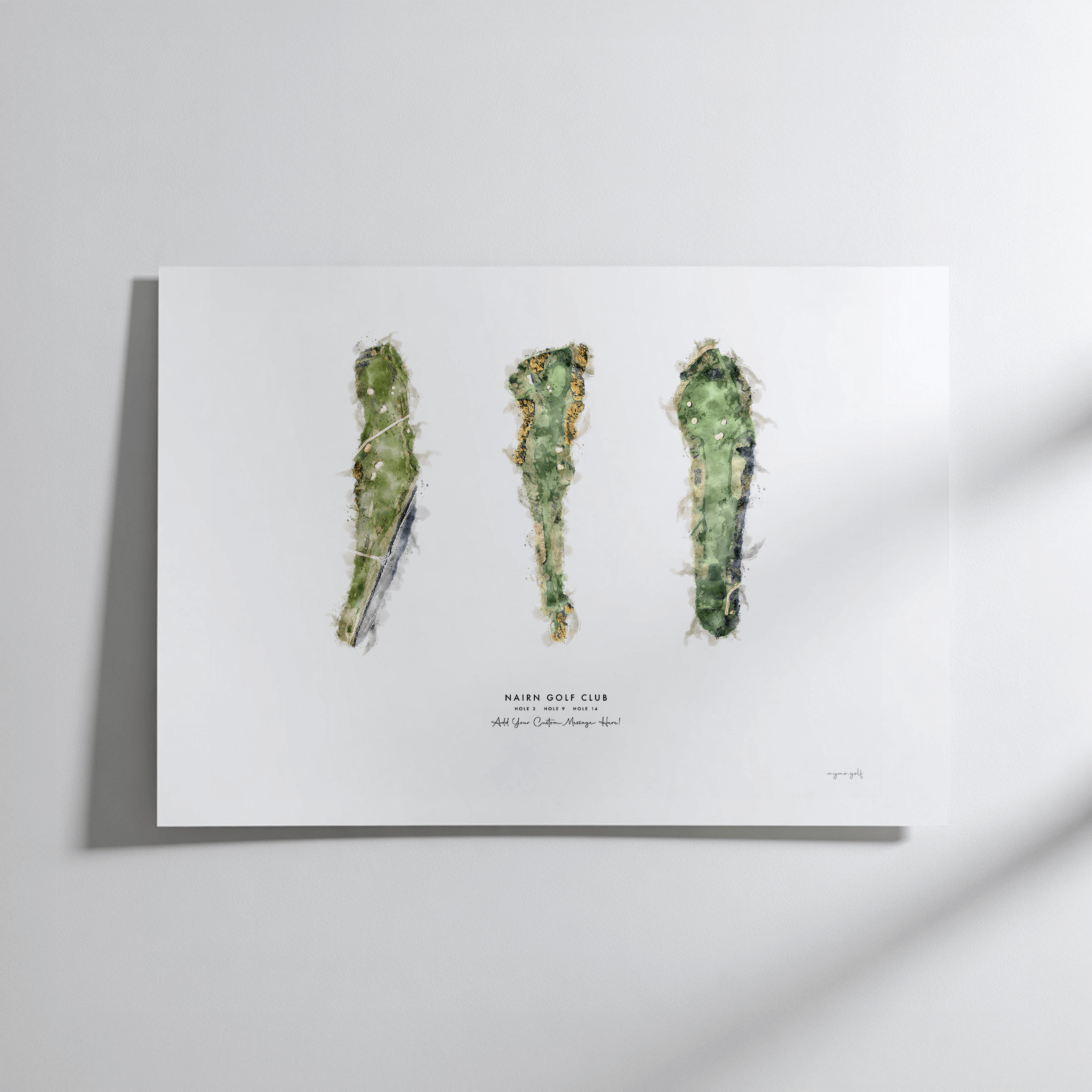 Nairn Golf Gift - Print of Holes 3, 9 and 14