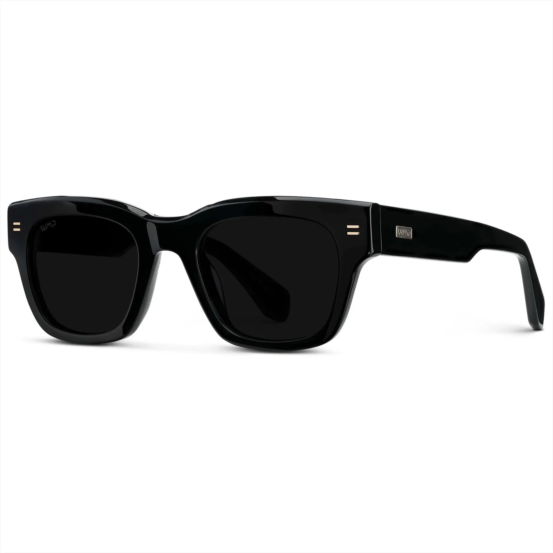 WMP Eyewear Clint Rectangular Polarised Sunglasses - Triple Black