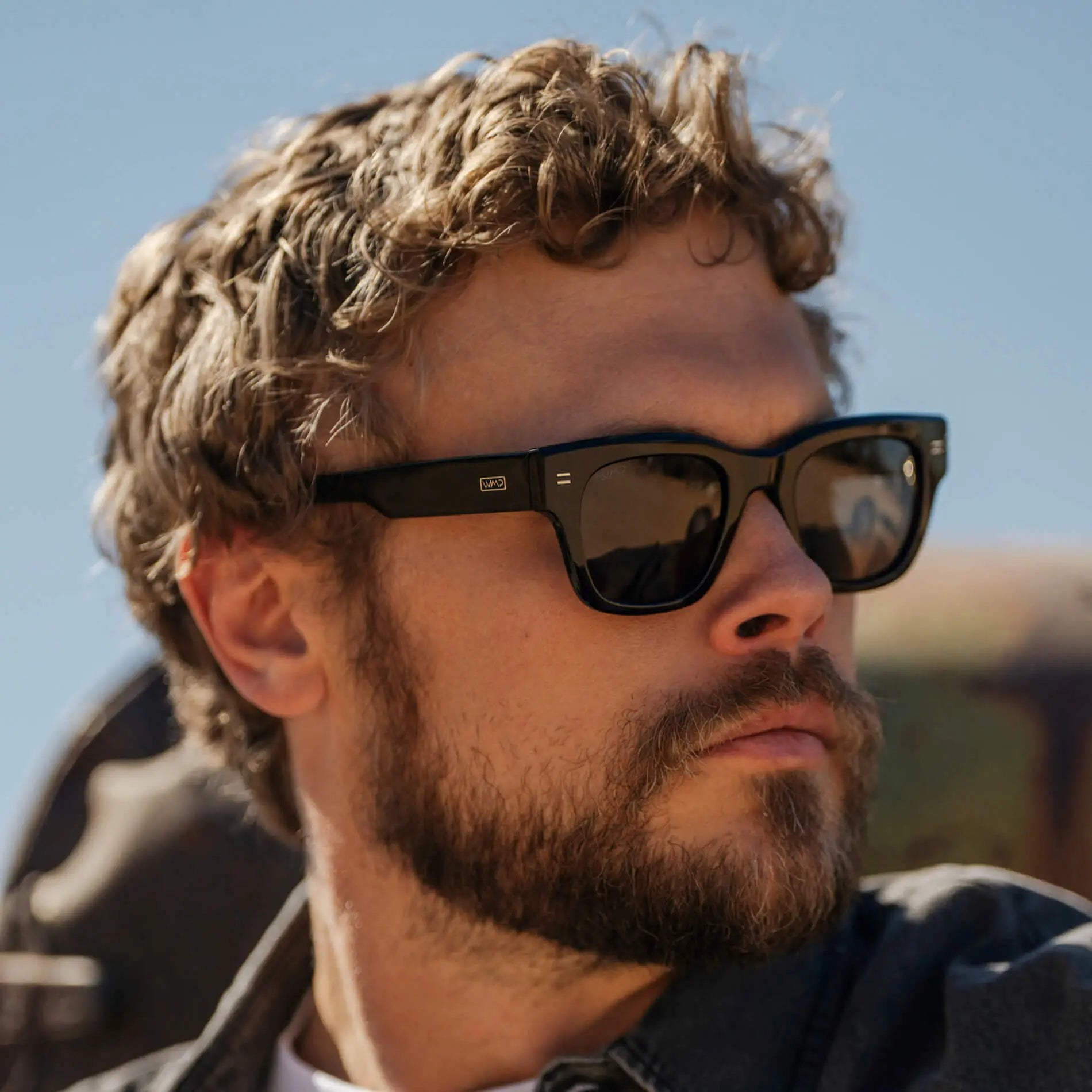 WMP Eyewear Clint Rectangular Polarised Sunglasses - Triple Black