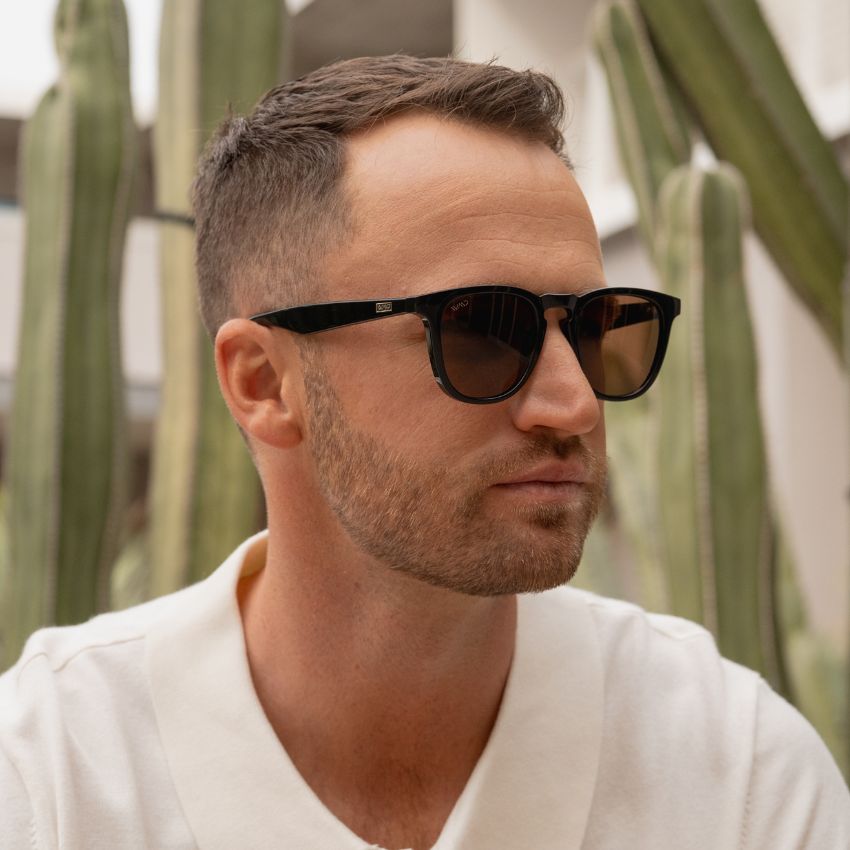 WYNDHAM Men's Golf Special Edition Sunglasses in Glossy Black by WMP Eyewear